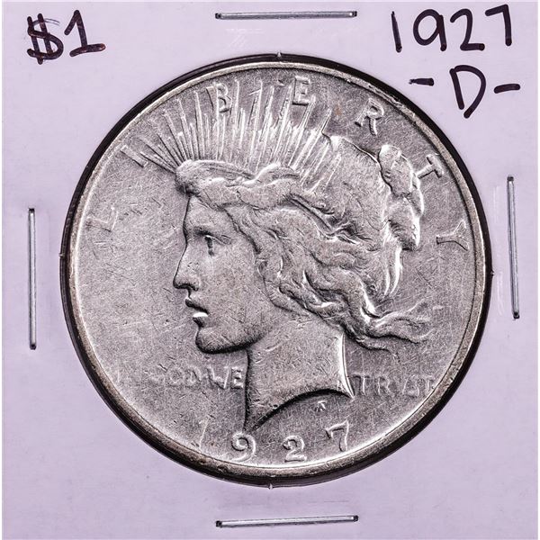1927-D $1 Peace Silver Dollar Coin