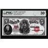 Image 1 : 1907 $5 Woodchopper Legal Tender Note PCBLIC Error Fr.91 PMG Very Fine 30