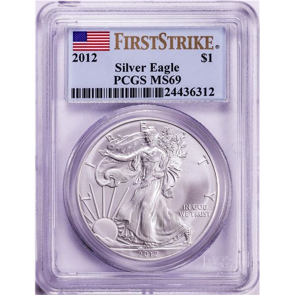2012 $1 American Silver Eagle Coin PCGS MS69 First Strike