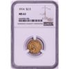 Image 1 : 1914 $2 1/2 Indian Head Quarter Eagle Gold Coin NGC MS61