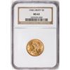 Image 1 : 1908 $5 Liberty Head Half Eagle Gold Coin NGC MS62