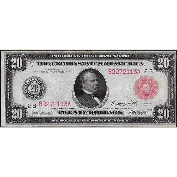 1914 $20 Federal Reserve Note Red Seal New York