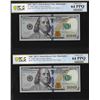 Image 1 : (2) Consec. 2017A $100 Federal Reserve Bank Notes PCGS Choice Unc. 64PPQ Fancy Serial