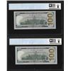 Image 2 : (2) Consec. 2017A $100 Federal Reserve Bank Notes PCGS Choice Unc. 64PPQ Fancy Serial