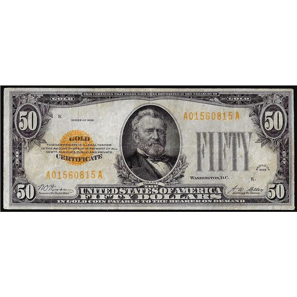 1928 $50 Gold Certificate Note