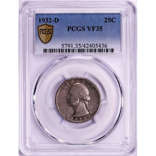 1932-D Washington Quarter Coin PCGS VF35