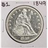 Image 1 : 1849 $1 Seated Liberty Silver Dollar Coin