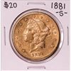 Image 1 : 1881-S $20 Liberty Head Double Eagle Gold Coin
