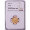 Image 1 : 1874 $3 Indian Princess Head Gold Coin NGC AU55