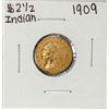 Image 1 : 1909 $2 1/2 Indian Head Quarter Eagle Gold Coin