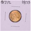 Image 1 : 1873 $2 1/2 Liberty Head Quarter Eagle Gold Coin