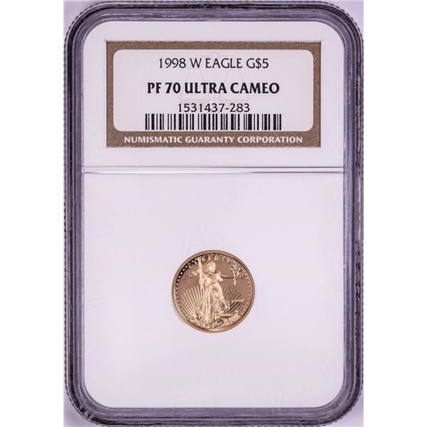 1998-W $5 Proof American Gold Eagle Coin NGC PF70 Ultra Cameo
