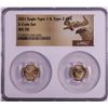 Image 1 : Set of 2021 Type 1 & Type 2 $5 American Gold Eagle Coins NGC MS70