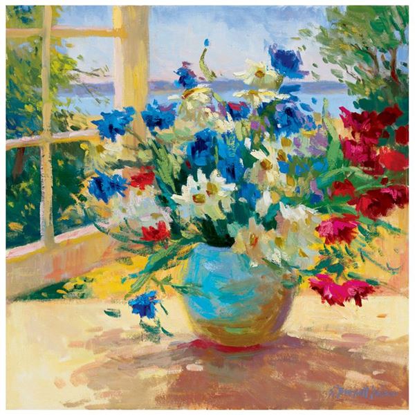 Sburkett Kaiser "Daises And Pansies" Limited Edition Giclee On Canvas