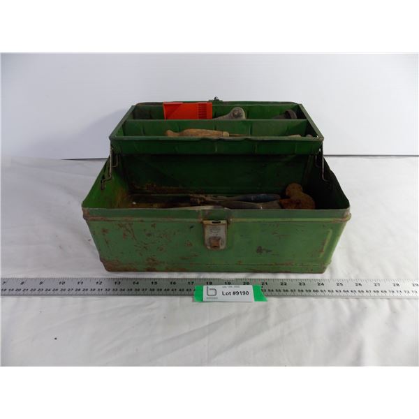 Metal Tool Box with Various Tools