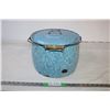 Image 1 : 9”T Vintage Enamel pot with Lid