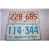 Image 2 : 1973,76 Saskatchewan License Plates