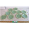 Image 1 : (10) Green Delphite Fire King plates