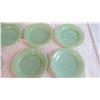 Image 2 : (10) Green Delphite Fire King plates
