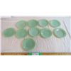 Image 1 : (10) Green Delphite Fire King plates