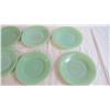 Image 2 : (10) Green Delphite Fire King plates