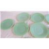 Image 3 : (10) Green Delphite Fire King plates