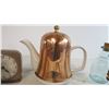 Image 2 : Copper Cover on teapot for heat saving + Flask + Salt and pepper shaker