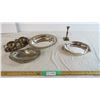 Image 1 : Assorted Silver platters and candle holder