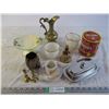 Image 1 : Tobacco tin,butter dish,brass,cream and sugar, tea and saucer