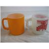 Image 4 : (2) Fire King coffee mugs and (1) GlasBake (1) Anchor mug