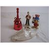 Image 3 : (2) cup/saucers bell, teapot,candle,dove dish,ornaments