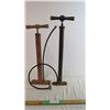Image 1 : (2) Vintage bike pumps with wooden handles