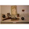 Image 1 : Assorted Items including a Antique Travel Curling Iron and Flashlight