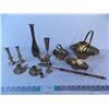 Image 1 : (3) Brass Baskets (2) Sets of Brass Candleholders (2) Brass Vases and Misc. Brass Decor