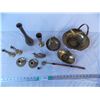 Image 2 : (3) Brass Baskets (2) Sets of Brass Candleholders (2) Brass Vases and Misc. Brass Decor