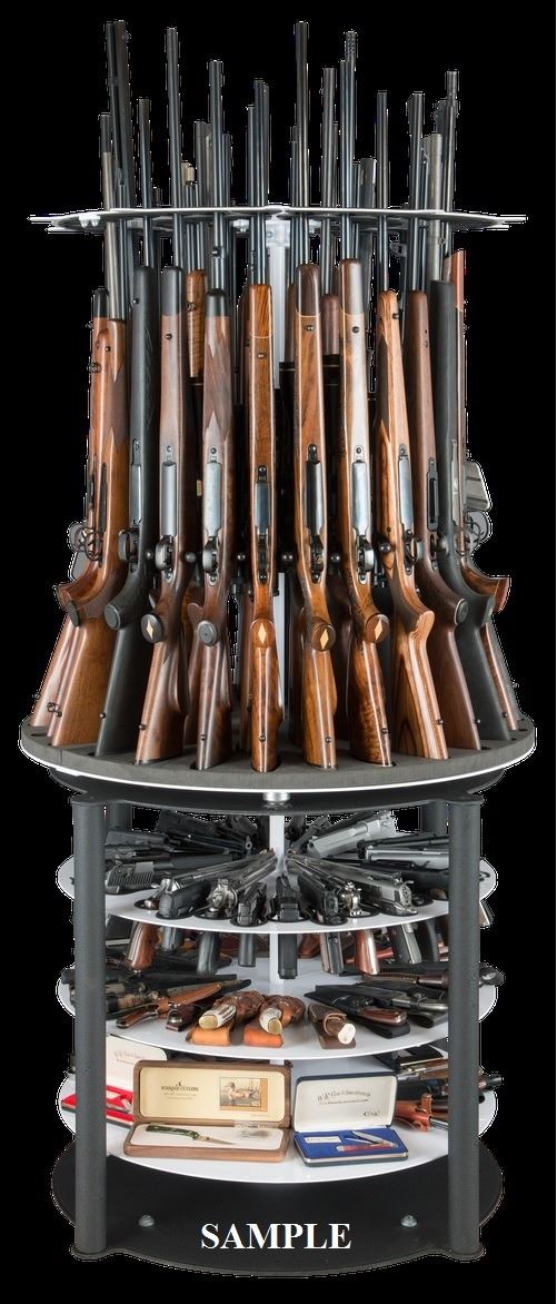 Rotating Rifle Display Case Revolving Gun Display, by Pendleton Safe Company - Safari Club ...