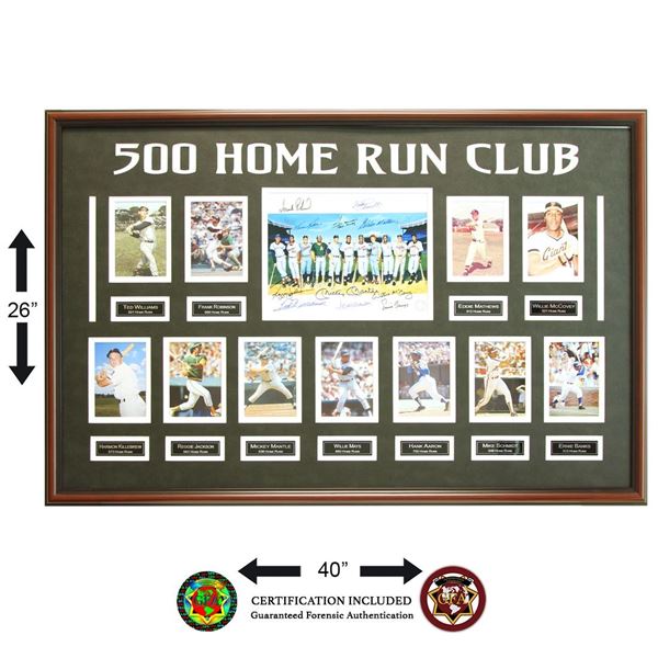 500 Home Run Club Multi-Signed Autographs Framed