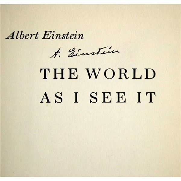 ALBERT EINSTEIN SIGNED BOOK