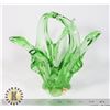 Image 1 : GREEN GLASS DECORATIVE VASE