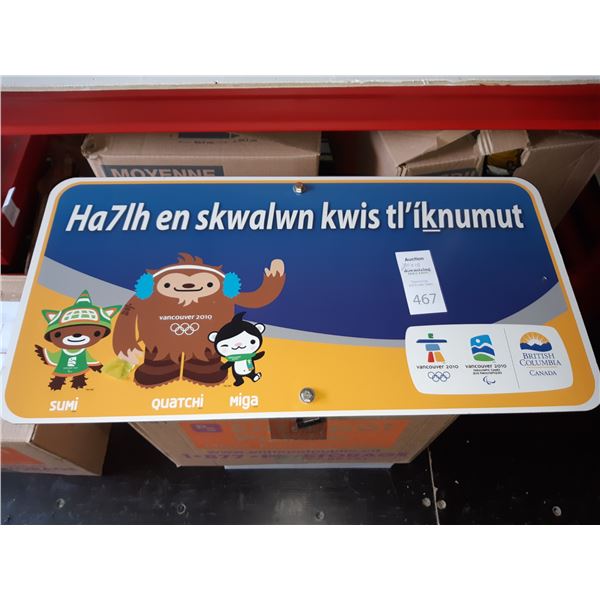 First Nations 2010 Olympic Sign Cat B