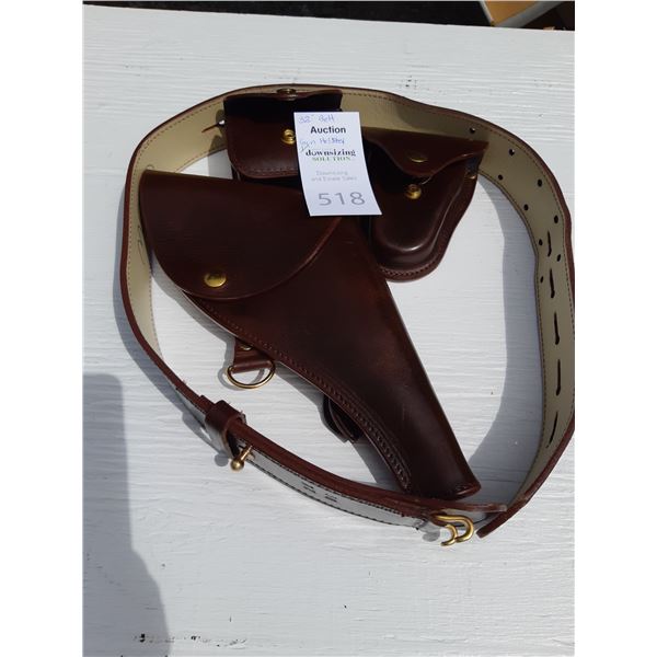 Sam Brown Leather Belt & Gun Holster Cat B