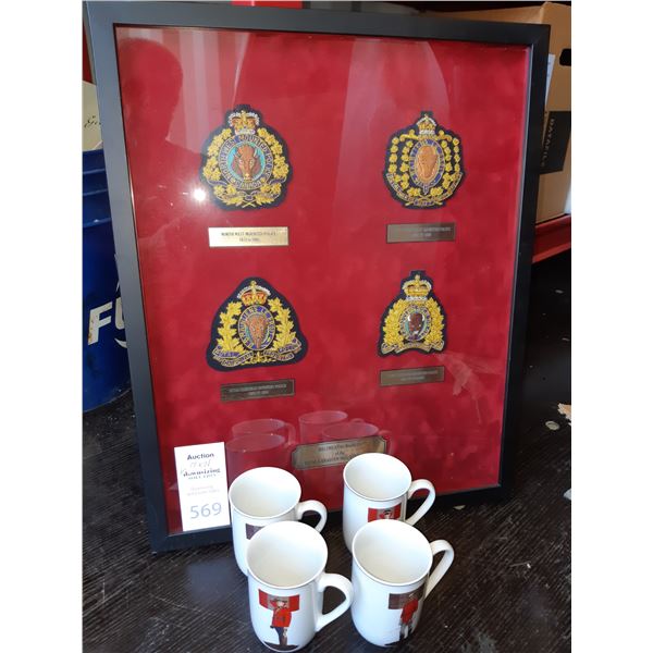 Framed RCMP Insignia & RCMP Cups Cat B