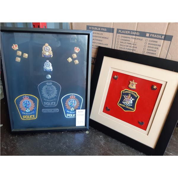 Collectors Framed RCMP & Corrections Insignias Cat B