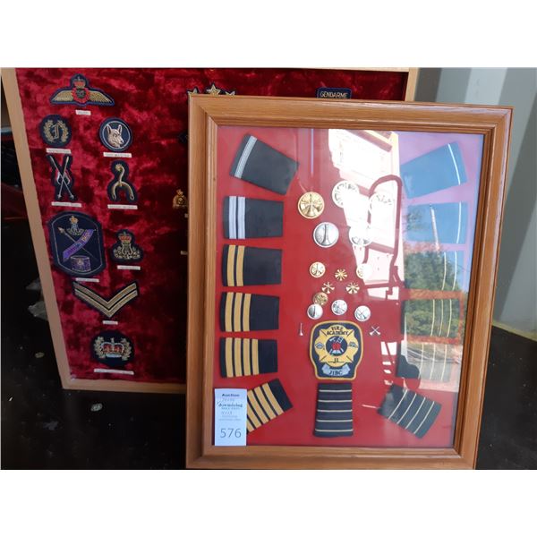 Collectors Framed Fire Academy Pins, Badges Cat B