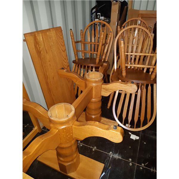 Legacy Furniture Double Pedestal Oak Kitchen Table & Chairs Cat C