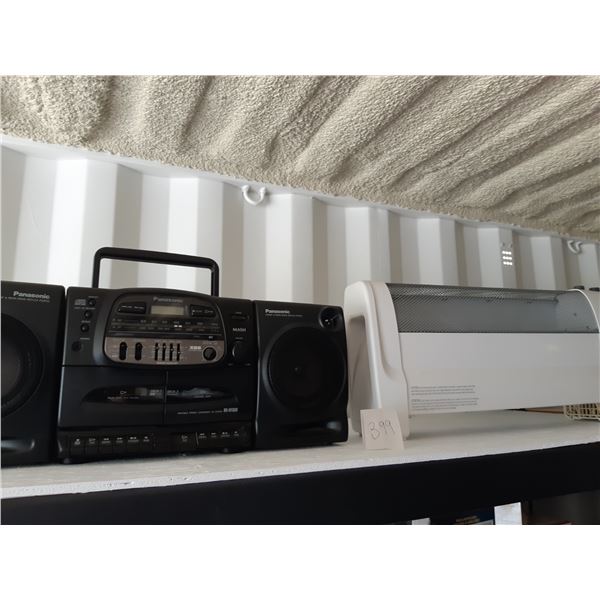 Panasonic Portable Stero &, Sunbeam Heater. Cat A.