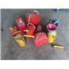 Image 1 : (6) Gas Cans, Funnels, Oil Jugs