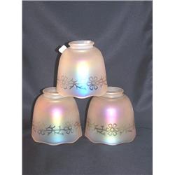 Three Imperial Nuart Iridescent Lamp Shades