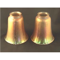 Two 1920's Art Deco Nuart Art Glass Shades