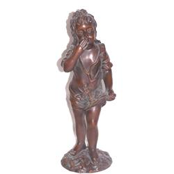 Young Child, Signed Bronze Figurine